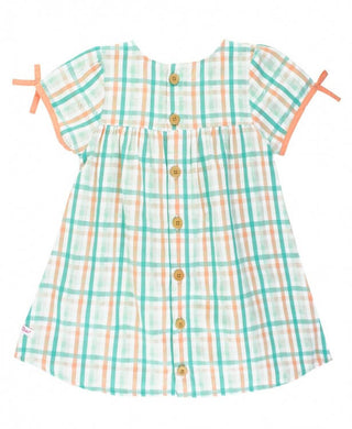 Presley Plaid Button Back Dress-Girls-Simply Blessed Children's Boutique