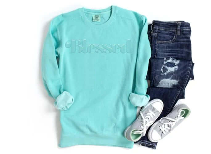 Puff Ink Blessed Sweatshirt Mint