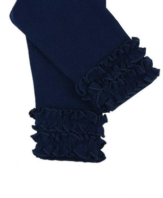Navy Ruffle Leggings-Girls-Simply Blessed Children's Boutique