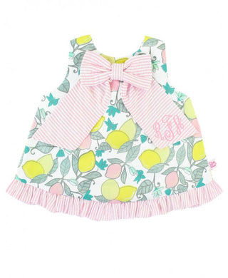 Make Lemonade Bow-Front Swing Top-Girls-Simply Blessed Children's Boutique