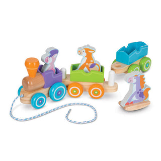 First Play Wooden Rocking Farm Animals Pull Train-Toys-Simply Blessed Children's Boutique