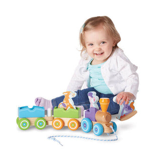 First Play Wooden Rocking Farm Animals Pull Train-Toys-Simply Blessed Children's Boutique