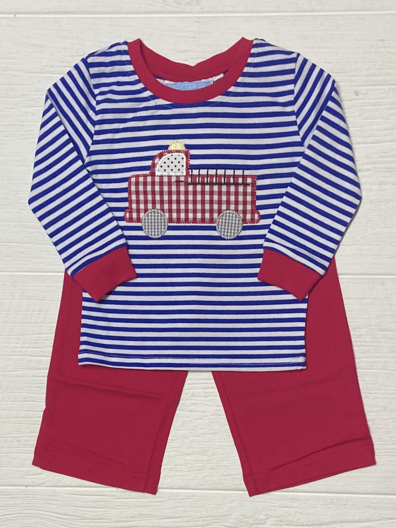 Trotter Street Boys Firetruck Outfit-Boys-Simply Blessed Children's Boutique