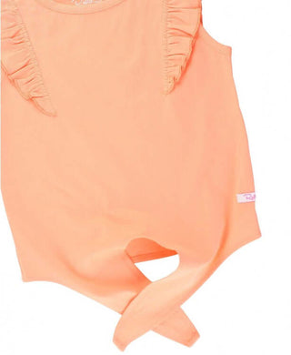 Peach Ruffle Tie Top-Girls-Simply Blessed Children's Boutique