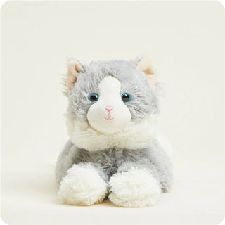 Laying Down Gray Cat Warmies Stuffed Animal